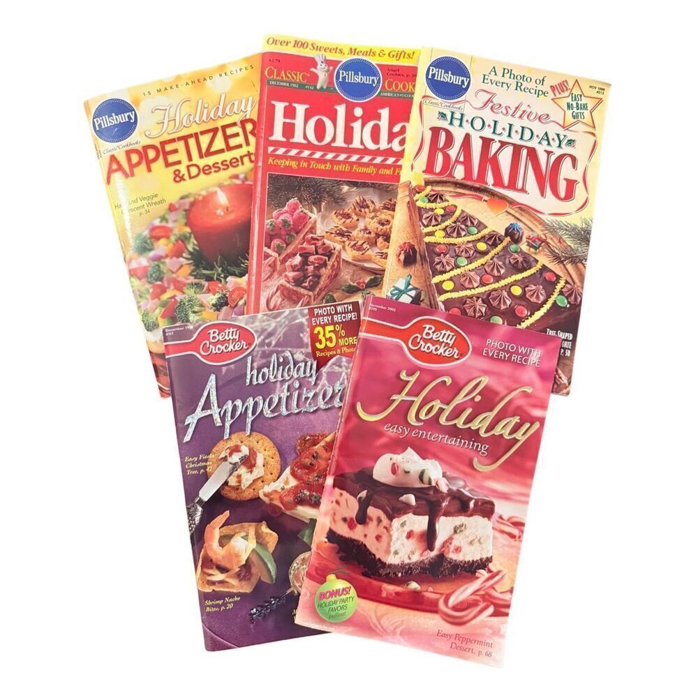 Pillsbury & Betty Crocker Holiday Cook Books Set of 5
